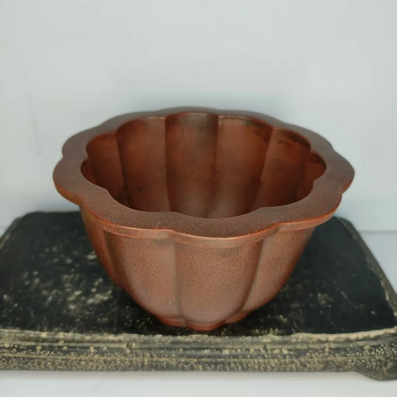 Luxury Red High Quality Unglzed Round Shape Bonsai Pot
