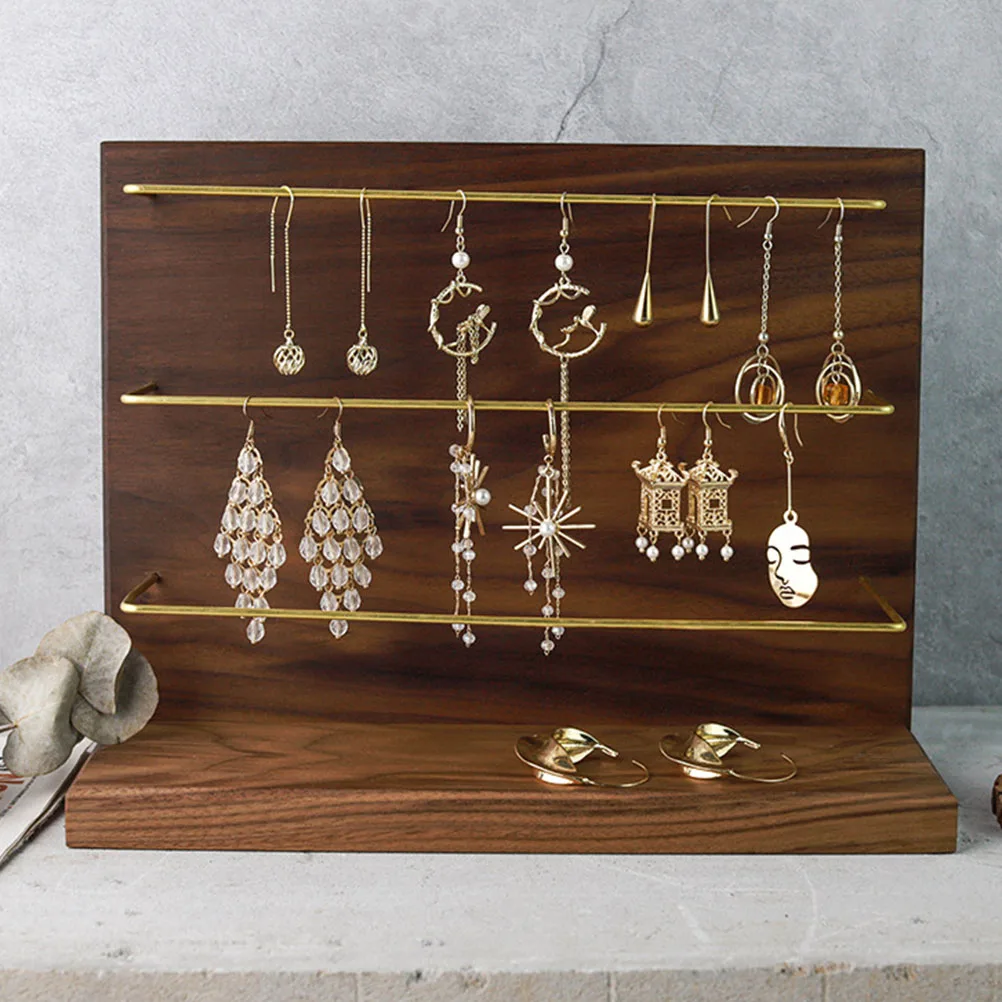 

Earrings Rack Walnut Wood Storage Rack Display St Storage ganizer Showing St Necklace Holder
