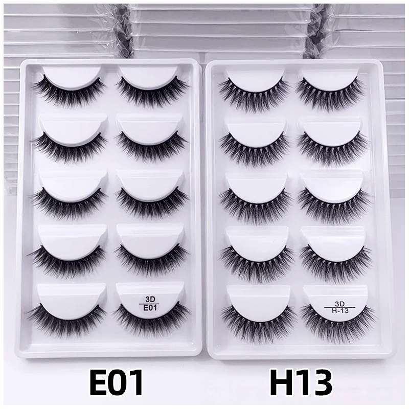 Wholesale 10/30/50/100Boxes Mink Eyelashes Natural Long Fluffy Curly False Eyelashes Soft Sexy Makeup Fake Eyelashes H13 E01 E08