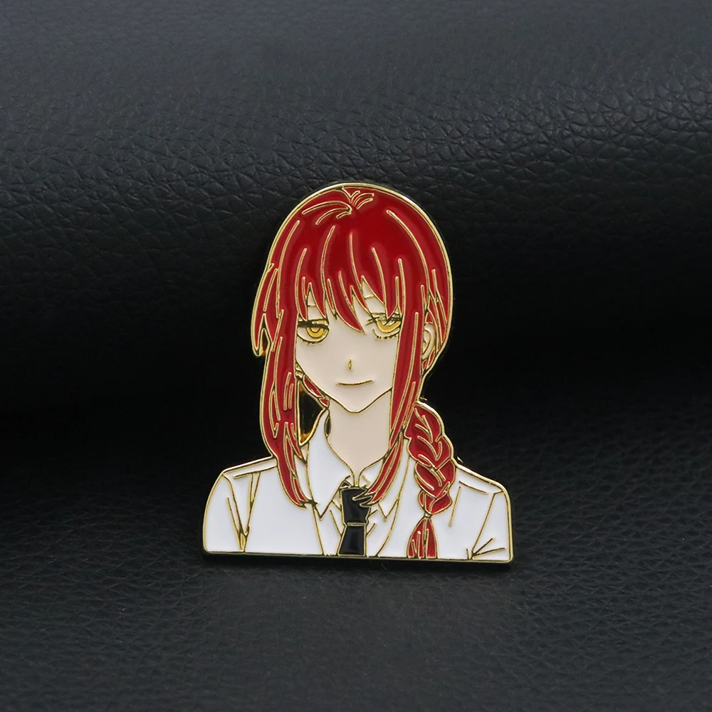 Anime Chainsaw Man Characters Brooch Makima Reze Metal Enamel Badge Cosplay Props Lapel Pin Brooches for Women Men Jewelry