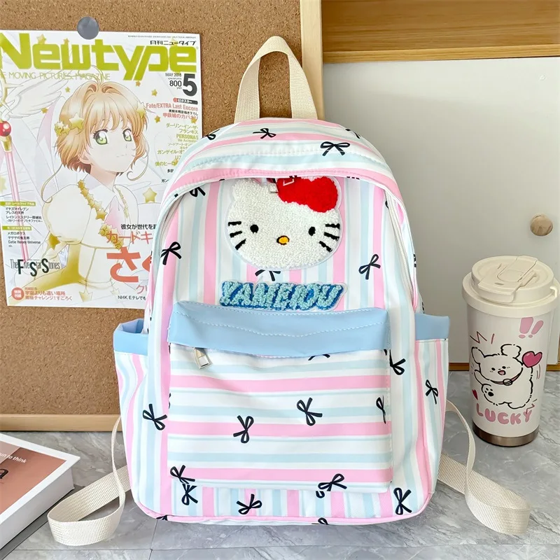 

Sanrio Junior Senior High School Student Schoolbag Dirt Resistant Cute Girl Schoolbag hello kitty Large Capacity Casual Backpack