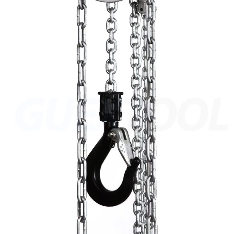 Mini Chain Hoist With Inverted Chain For Lifting Aluminum Alloy 0.25t Half Ton Small Manual Iron Hoist Double Pulley Dual Brakes