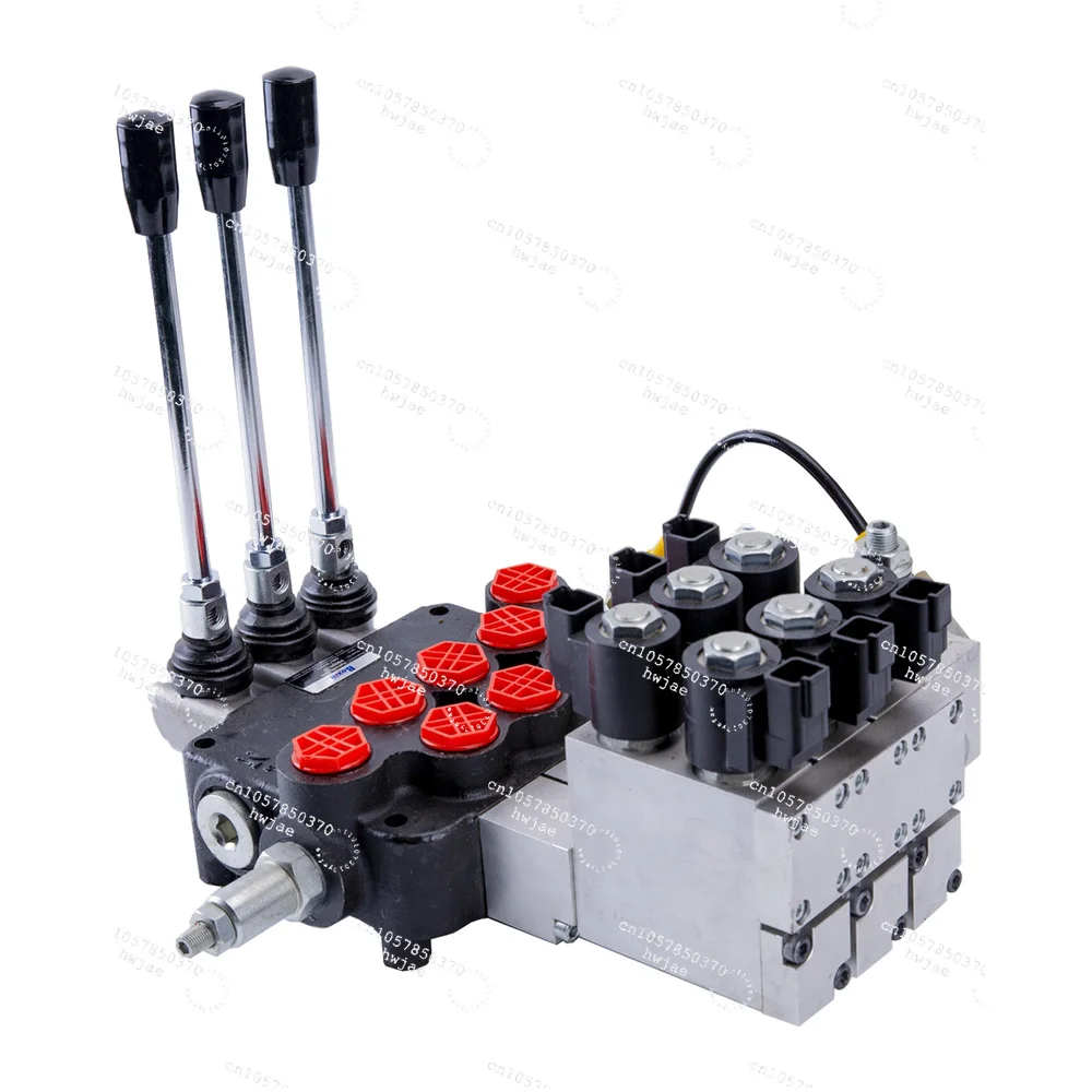 P80-1 Vlvula De Control Hidrulico Crane Monob  Manual Electric Hydraulic Directional Control 4 Spool Valve with 24v Solenoil
