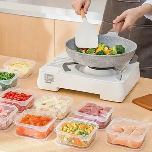 1/10 قطعة صناديق حفظ الطعام الصغيرة ثلاجة اللحوم المجمدة الخضروات الطازجة صندوق حفظ الخضروات الشفاف مختوم صندوق تخزين المطبخ أفضل 10 صناديق مبيعا لحم الخنزير والجبن - رقم 10