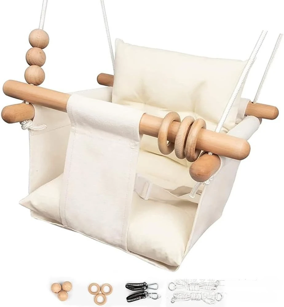 Baby swing indoor outdoor leisure hanging chair children baby swing cloth pocket swing seat belt seat belt view 6