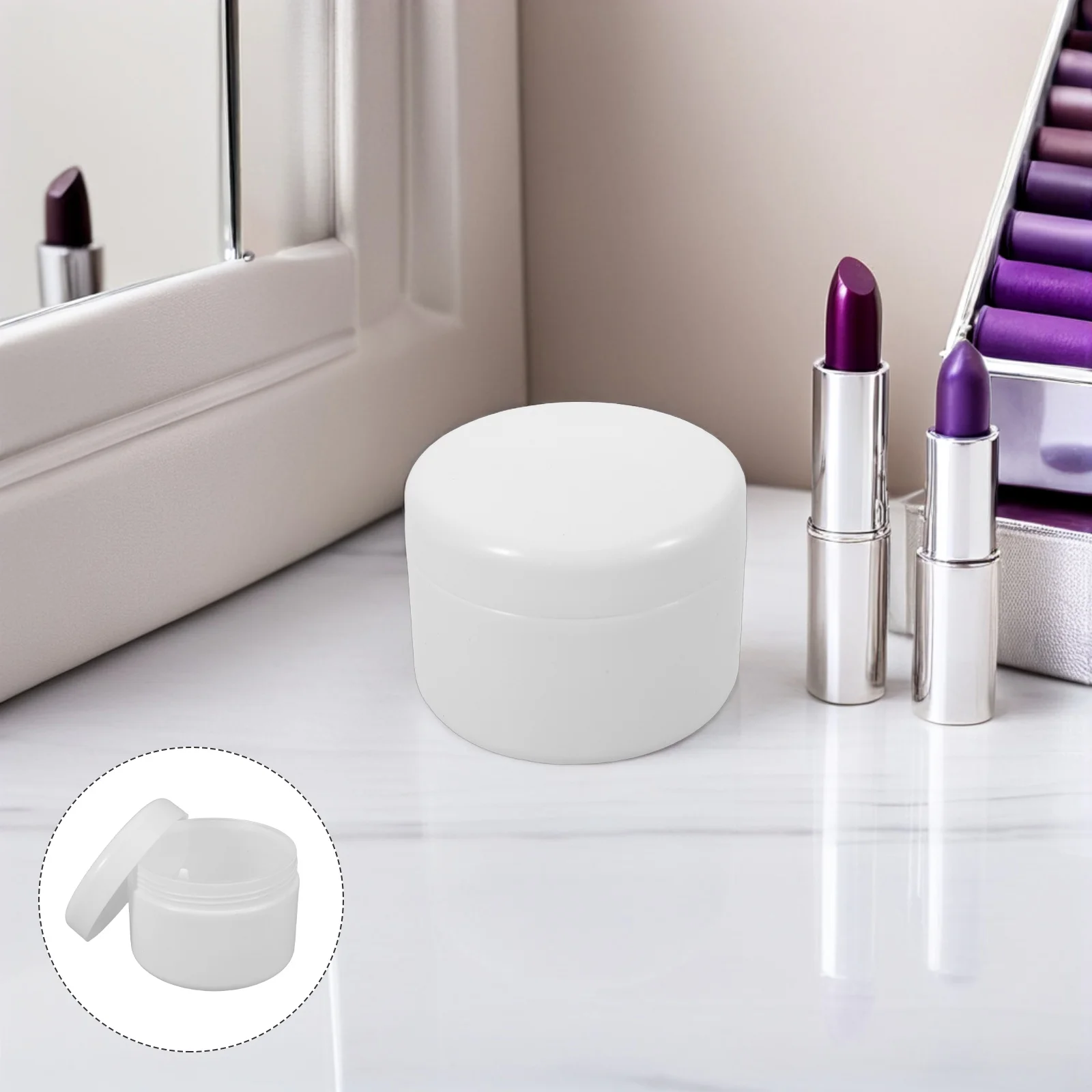 

10Pcs Refillable Travel Cream Containers Round Plastic Jars Leakproof Compact Portable for Skincare Makeup 250g