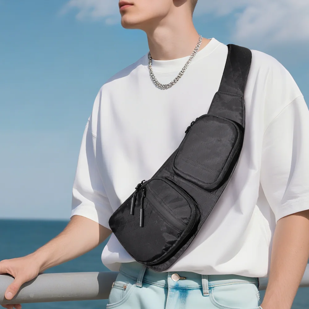 Heroic Knight Durable Sling Bag For Man Light X-pac Fabric Crossbody Bag Waterproof Travel Chest Shoulder Bag Casual Waist Pack