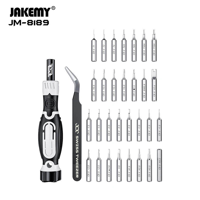 JAKEMY JM-8189 Precision Screwdriver Set Magnetic Slotted Phillips Bits Screw Driver Kits for Mobile Phone PC Camera Repair Tool