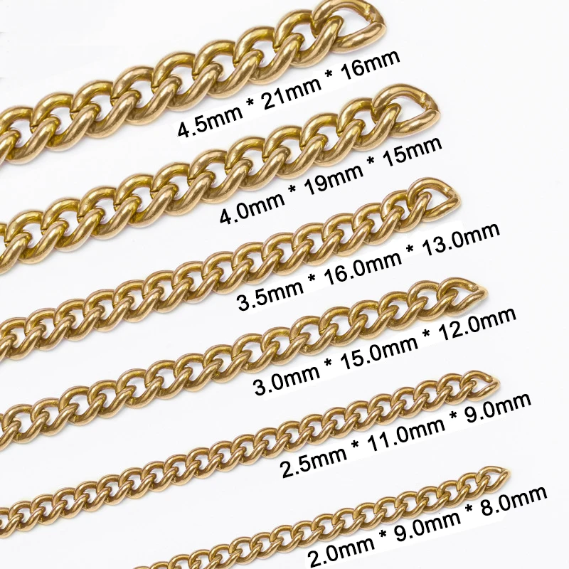 1 Meter Solid Brass Twisted Chain Keychain Wallet Chain Metal Leather Craft Bag Strap Chain Jewelry Making Accessories