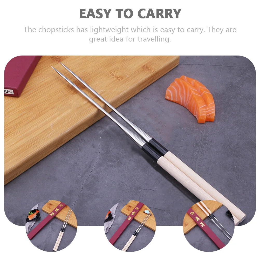 Sashimi Chopsticks Home-use Stainless Steel Reusable Practical Silverware Head Seafood Cutlery Tableware