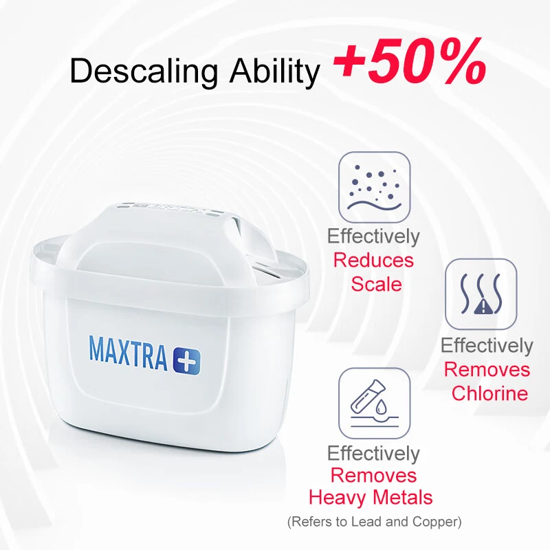 Brita 6 قطع لخرطوشة مرشحات المياه Brita Maxtra، غلاية تنقية، فلتر مياه الكربون المنشط للغلايات وأجهزة تنقية المياه