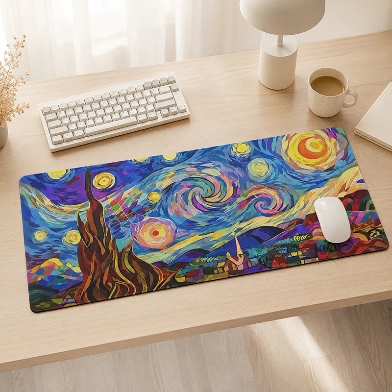 Mouse Pad Starry Night Gaming XL HD Custom Home Mousepad XXL Playmat Carpet Office Natural Rubber Computer Mouse Mats
