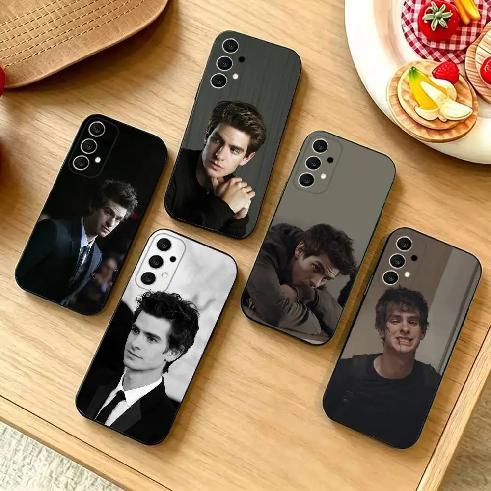 Andrew Garfield Fashion Black Silicone Protective Phone Cover, Suitable for Samsung S20-S26,Ultra,Plus,FE,Lite,5G