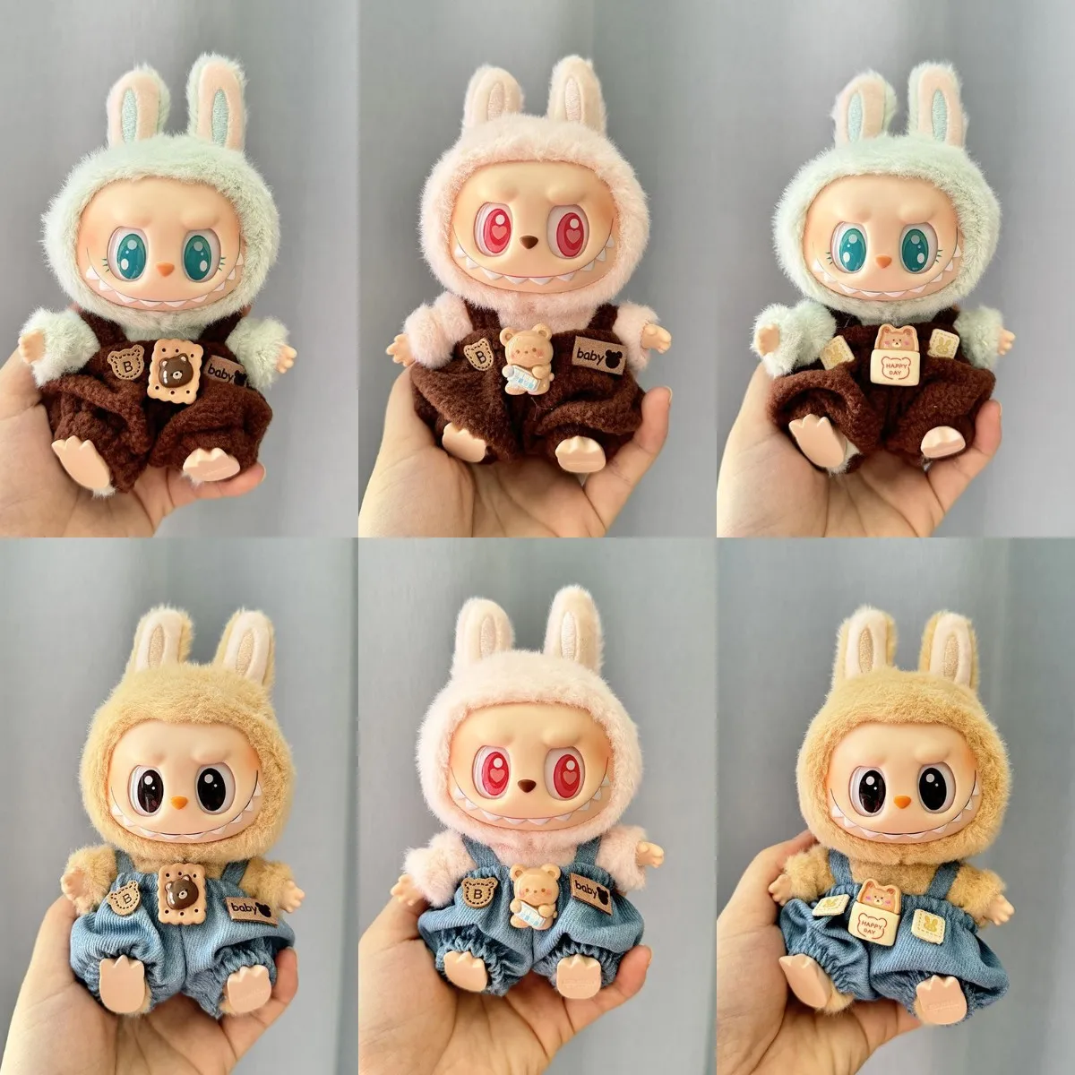 Labubu I II Idol Dolls 17cm Mini pluszowe ubranka dla lalek Akcesoria do koreańskiego Kpop Exo Siedzący kombinezon imprezowy Odzież Prezent