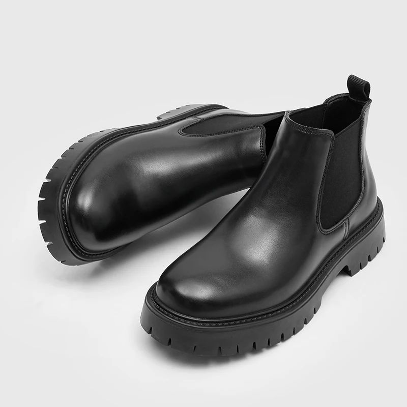 

Classic Men Height-increasing Chelsea Boots Men Casual Thick-soled Anti-slip Fashionable Trendy Brand Boots Training Boots Men