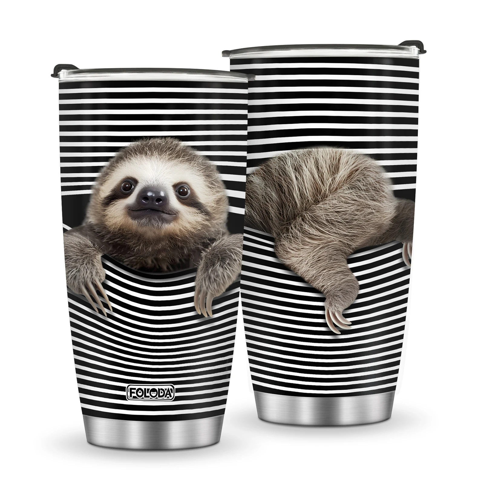 

1pc Sloth Gift, Gift for Sloth Lovers, Cute Sloth Tumbler Stainless Steel with Lid, Fun Sloth Coffee Cup,Women Animal cup