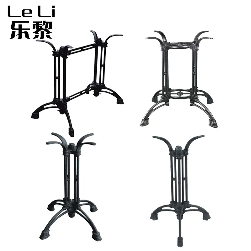 

Indoor furniture tea shop cast iron foot Italian coffee western restaurant wrought iron table legs 4 horseshoe table fe