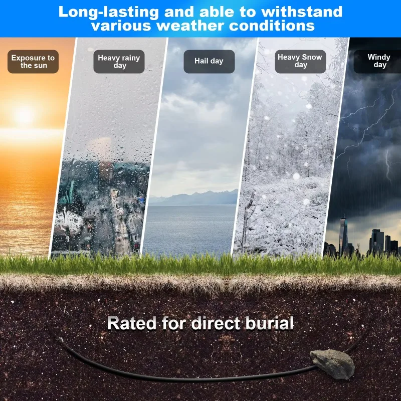 Starlink V3 30/70/100/150ft Waterproof Cable For Starlink Gen 3 Replacement Extension Cable for Rectangular Satellite Internet