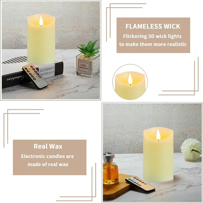 Velas sem chama ABKP-3 "X 7" com bateria recarregável, velas eletrônicas LED para casamento, Halloween, Natal
