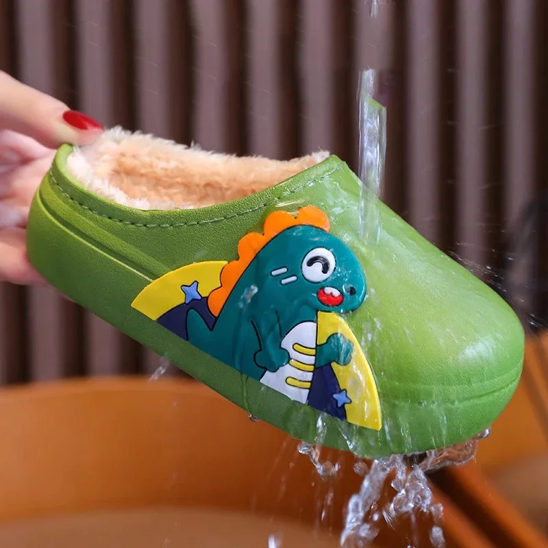 

Children's Cotton Shoes 2025 New Waterproof Boys and Girls Autumn and Winter Soft Bottom with Velvet Warm Cotton Drag