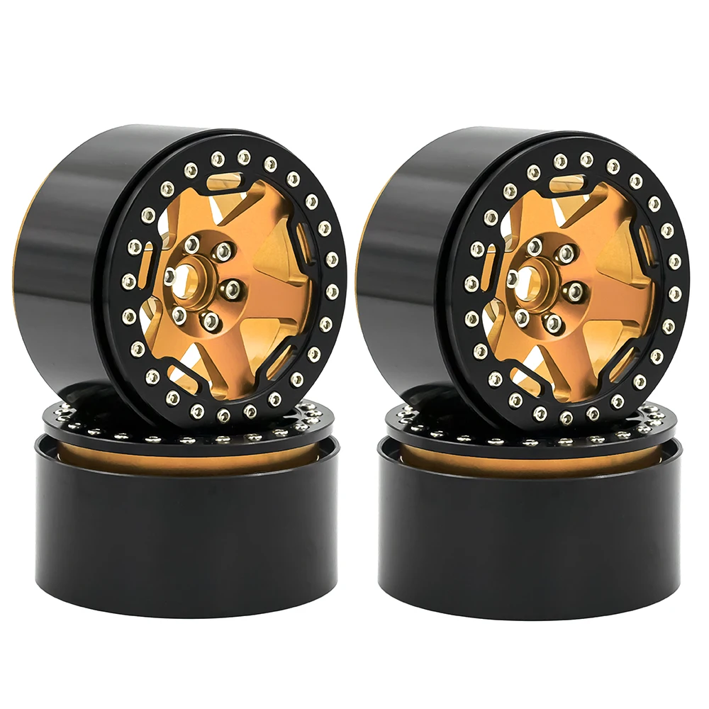 

RC Car 2.2 Beadlock Wheels 5 Spokes Rim 64x35mm CNC Aluminum Anodized for 1/10 Crawler Traxxas TRX4 TRX6 Axial SCX10 Wraith