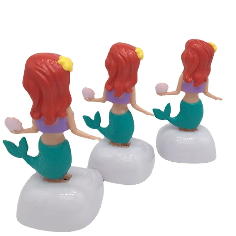 Sereia Princesa Solar Brinquedos, Decorações engraçadas Desktop, Boneca Swinging Criativa, Ornamento do carro, Novo