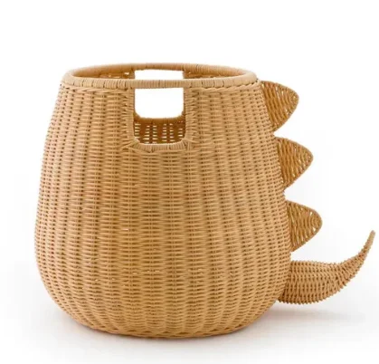 

Handwoven Dinosaur Shape Multipurpose Rattan Storage Basket Kids & Teen Storage from Vietnam