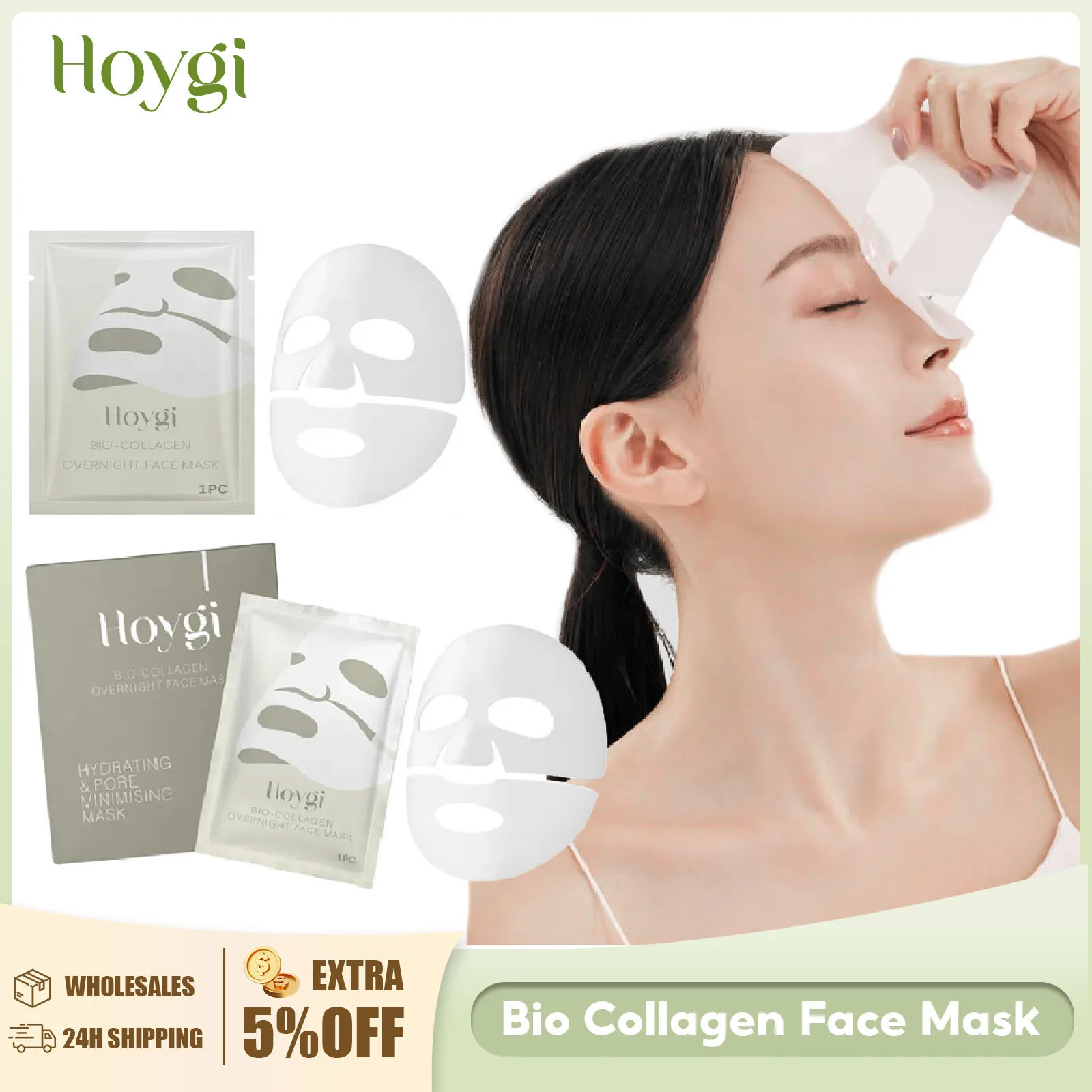 Bio Collagen Face Mask Lifting Firming Anti-aging Shrink Pore Brightening Korean Skin Care Moisturizing Refreshing Sheet Mask