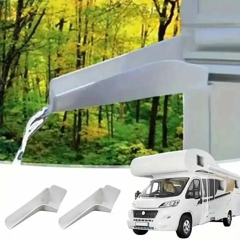 2pcs RV Roof Ventilation & Rainwater Drainage System Installation Fit For Campers Caravans Motorhomes White Durable Material