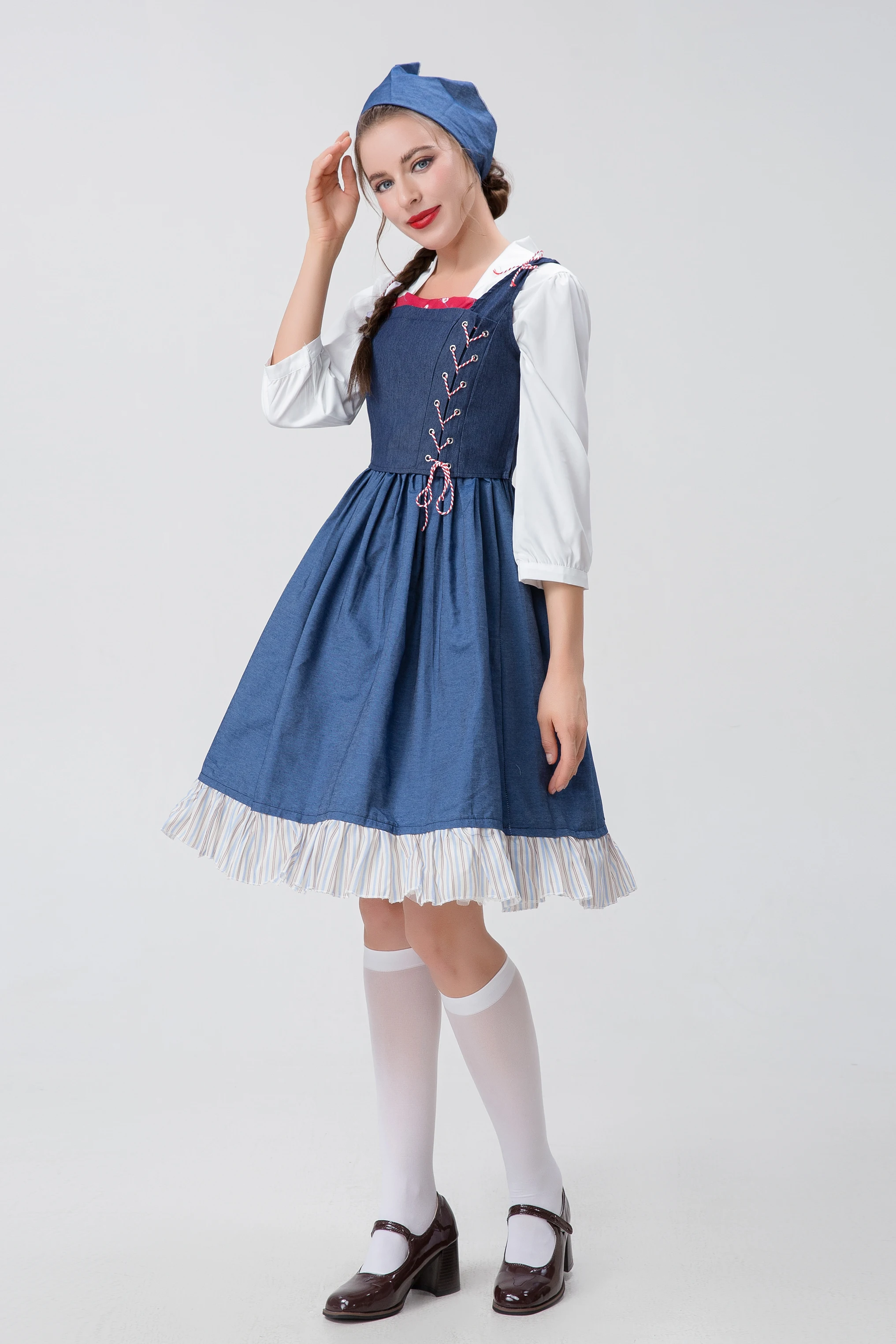 Đức Oktoberfest Bayern Truyền Thống Bia Cô Gái Dirndl Trang Phục Halloween Carnival Đảng Pháp Lolita Người Giúp Việc Wench Cosplay Váy