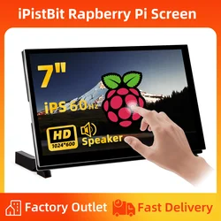 7 Inch Touch Screen 1024x600 IPS LCD TFT HDMI Display for Raspberry Pi 5 4B 3B+ OPI AIDA64 PC Secondary Screen