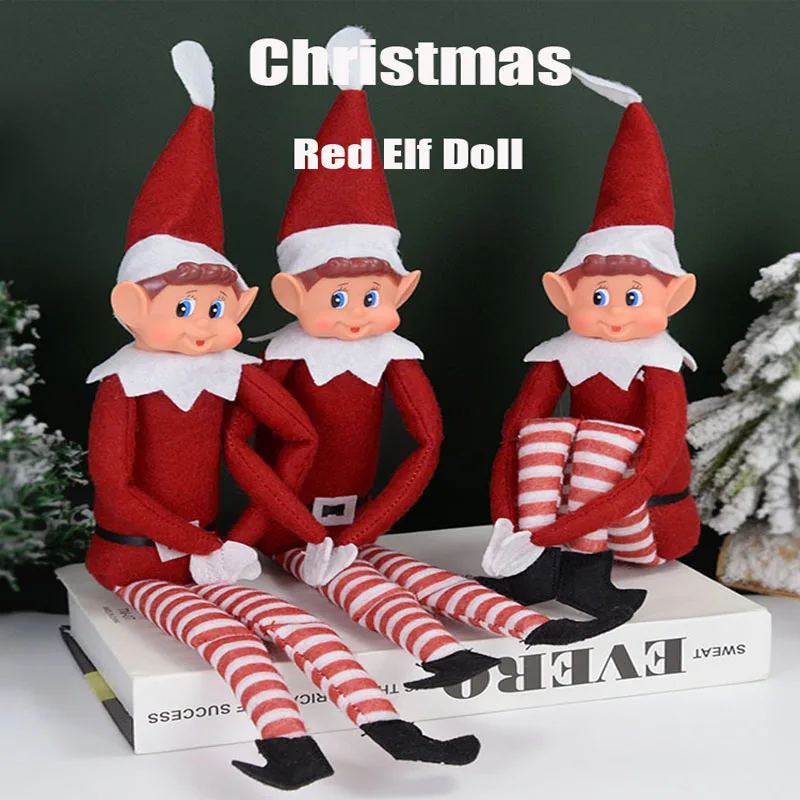 40cm Color Red Christmas Elf Doll Christmas Ornament 2024 New Year Gifts Christmas Table Christmas Tree Decorations