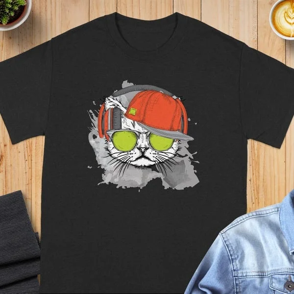 

funny Unisex T-Shirt100% Polyester, Black Background with No Objects, Breathable Top Short Sleeve Shirt Round Neckline T-Shirt