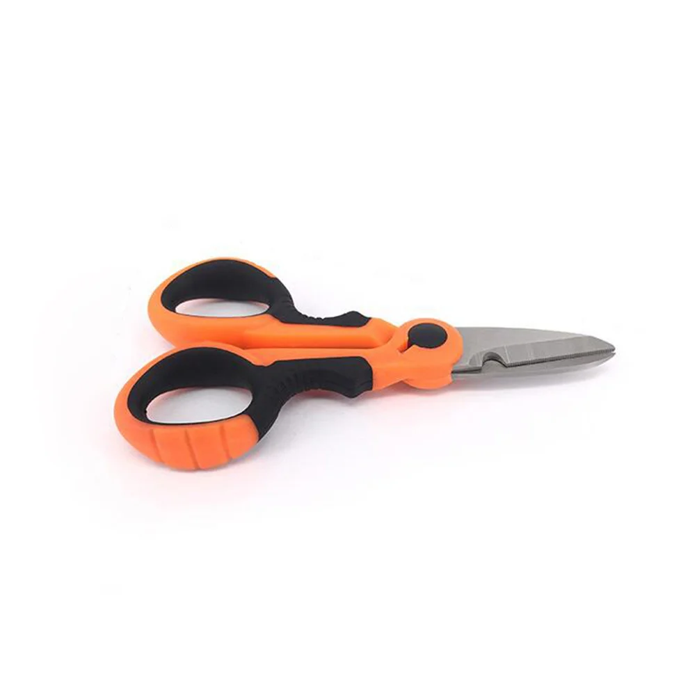 

Fishing Scissors High Carbon Stainless Steel Dentate Blade Non Slip Grip Portable Practical Fishing Braid Scissors for Saltwater