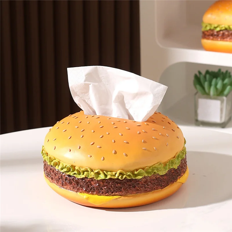 

Y51A-Hamburger Creatives Tissue Holder, Cute Tissue Box Cover, Tissue Box Holder, Tissue Box Dispenser