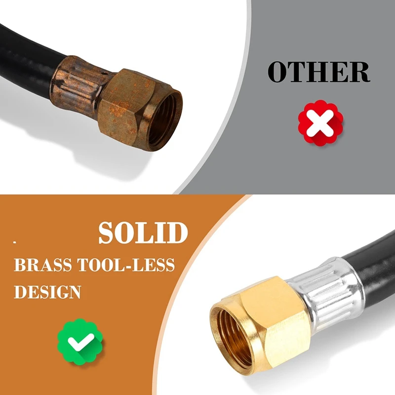 خرطوم ومنظم محول البروبان بطول 3.5 قدم، صمام تخفيض ضغط البروبان LPG محول البروبان العالمي لخزانات 5-40 رطل-A68X