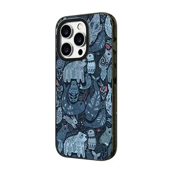 Graffiti Bus 2.0 Acrílico Borda Preta Capa Protetora para iPhone para 16 15 14 13 12 Pro Max Case