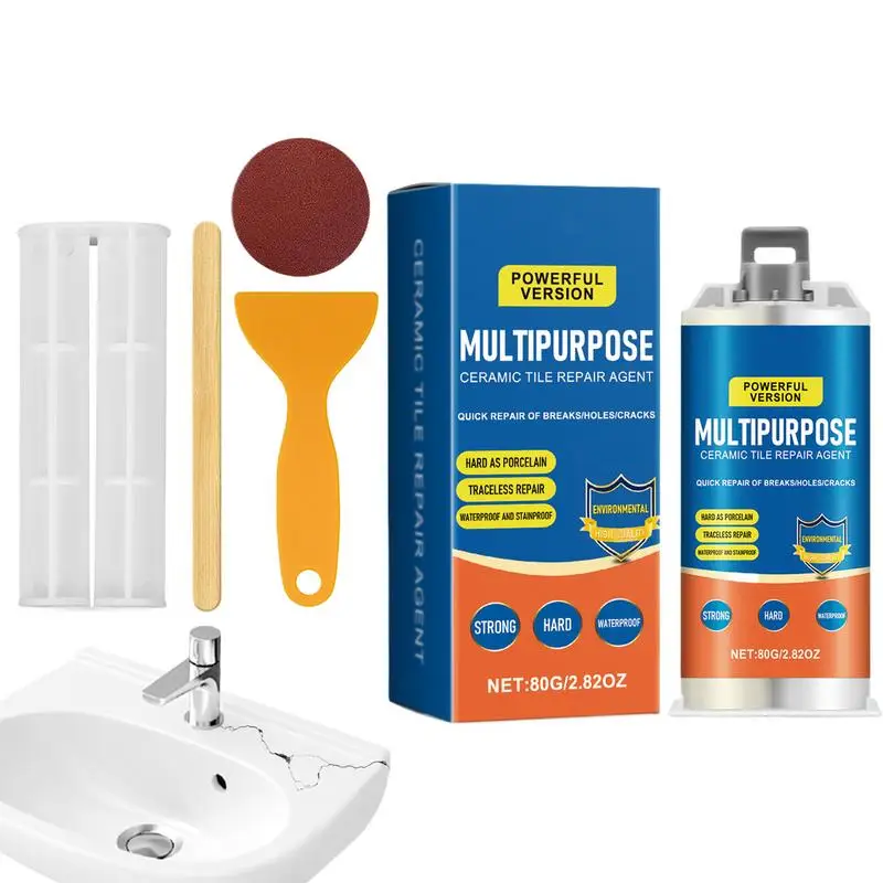 Ceramic Tile Repair Kit Sealant Agent Kit For Cracks Repair Great Adhesion Crevice Sealant For Bathtubs Countertops Sinks