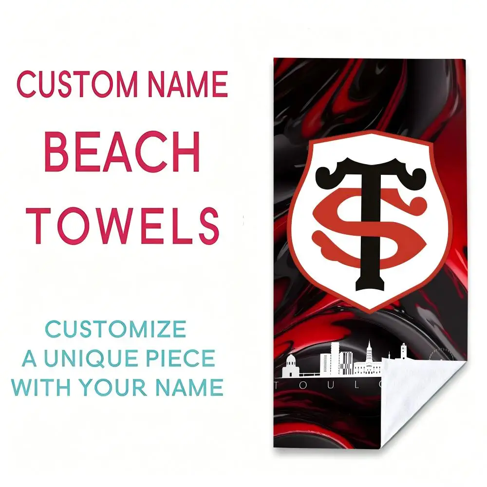 Sports S-Stade Toulousain Towel Towel Beach Towel Oversized Quick Dry Towel Absorbent Soft Swim BeachTowels for Men Women