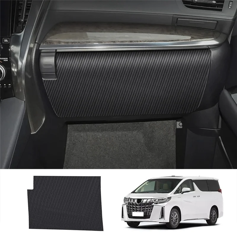 Car Carbon Fiber Leather Storage Glove Box Protector Pad Anti-Kick Pad Anti-Dirty Pad Mat Cover for Toyota Alphard