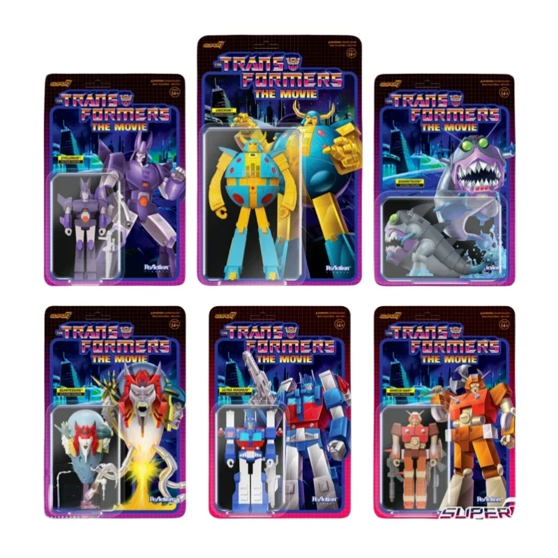 

In Stock Super 7 Transformers Reaction Wave 6 Unicron Quintesson Sharkticon Ultra Magnus Cyclonus Wreck-Gar Figure Model Toys
