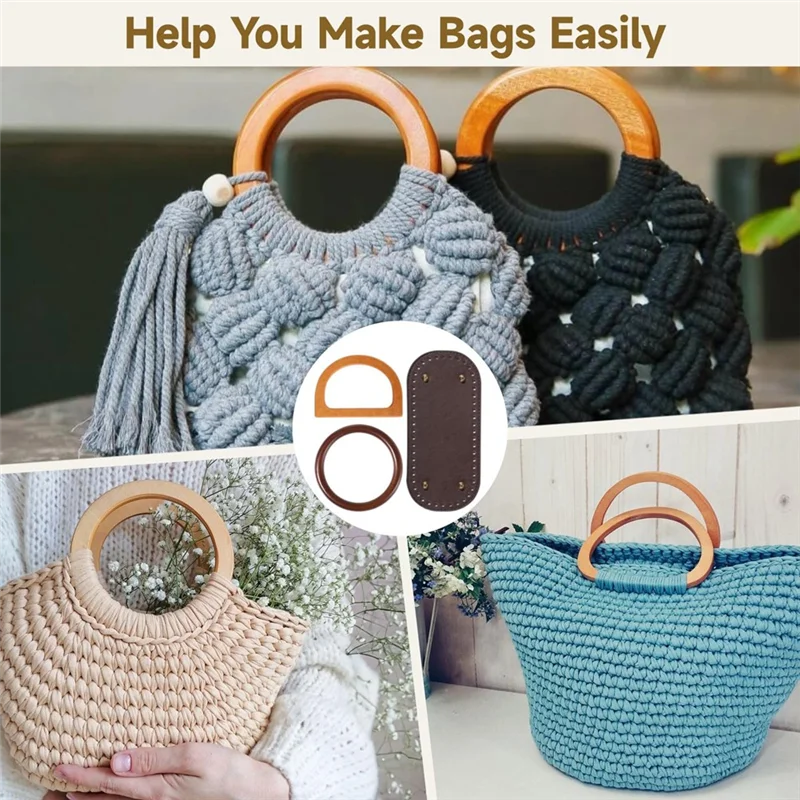 

A89X Деревянные ручки для сумок ручной работы и набор основов для сумок из 12 предметов, для кошельков и нижних части сумок-тоут