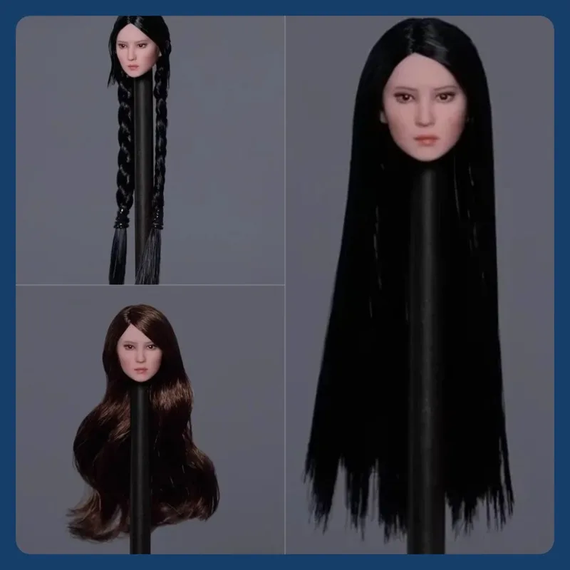

M008 1/6 Scale Asian Beauty Girl Head Sculpt Carving Model for 12inch Action Figures White Skin Body Toys