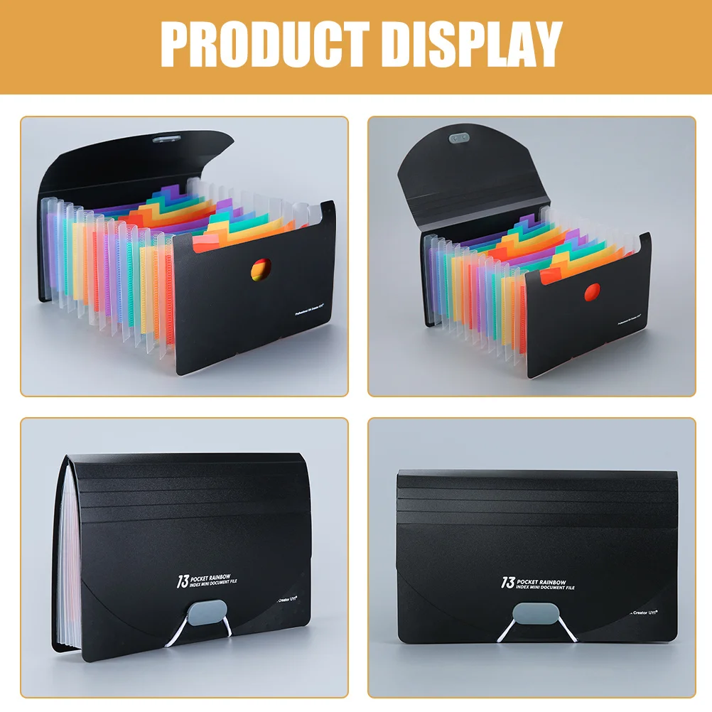 Three Side Seal A6 Receipt Holder Expanding File Folder Mini Accordion Organizer 13 Compartments Portable Document Organizer