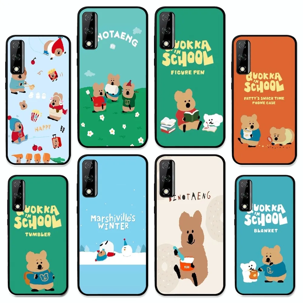 Korea D-Dinotaeng Cute Phone Case For Huawei Y9 6 7 5 Prime Enjoy 7s 7 8 plus 7a 9e 9plus 8E Lite Psmart Shell