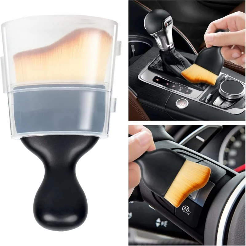 1/2/4/6pcs Car Interior Cleaning Brush Crevice Dust Detailing Brushes Keyboard Air Conditioner Camera Thick Soft Fur Clean Tools