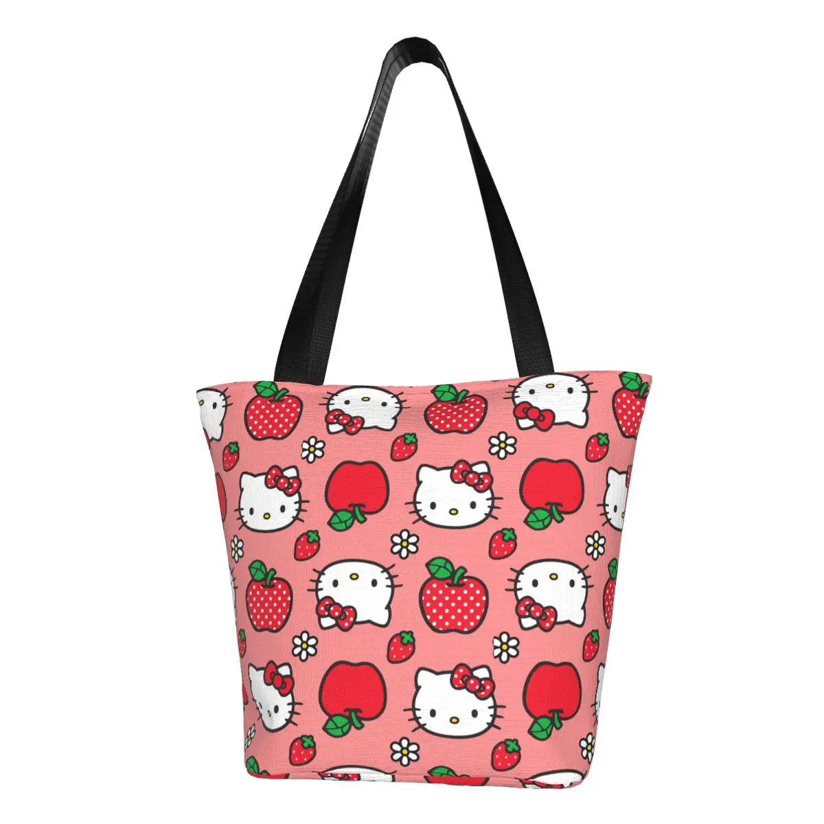 Girl Sanrio Merch Cute Hello Kitty Tote Bag Accessories Kawaii Cartoon Top Handle Bag With Zipper for Women