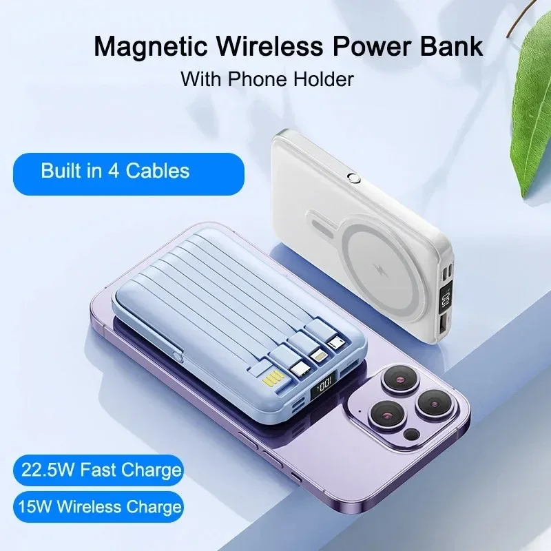 Magnetic Wireless Power Bank 10000mAh 22.5W Fast Charging Portable Charger External Battery Pack For iPhone Xiaomi Samsung view 4