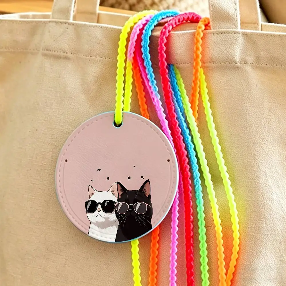 

Black Cats Beautiful Luggage Tag for Suitcases Travel ID Bag Tag for Backpacks Address Holder Baggage Boarding Portable Ticket