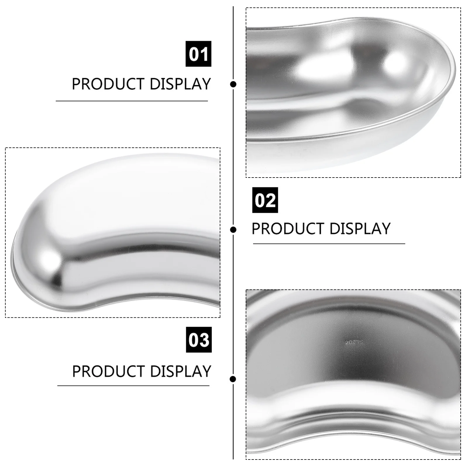 

Stainless Steel Curved Tray Thickened Anti-Iodine Smooth Polished Leak-Proof Bacteria Resistant Clinical Laboratory Medical Tool